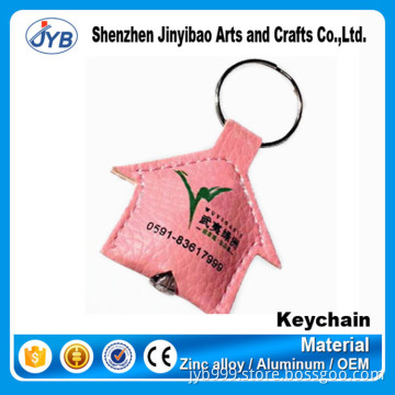 hot sale good promotional led keyring pu leather light keychain